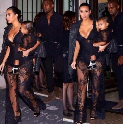 Kim Kardashian y North West, encajes y transparencias en el front-row de Givenchy