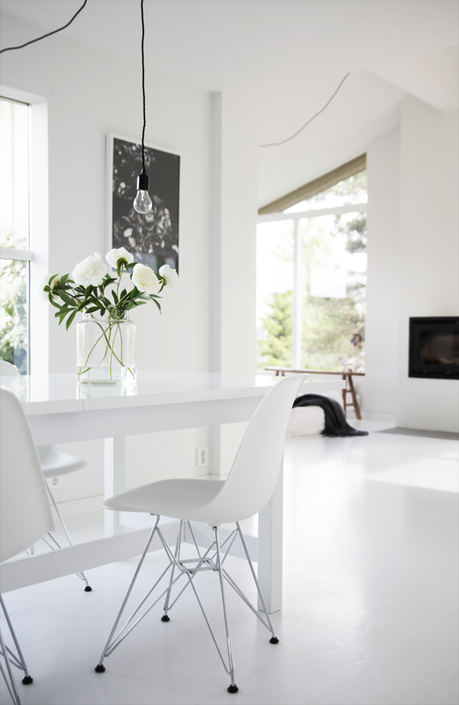 Nuevo estilo nórdico minimalista muebles de ikea muebles de diseño Minimalismo en blanco distribución diáfana decoración noruega nórdica decoración en blanco decoración de comedores y salones minimalistas cocinas blancas modernas 