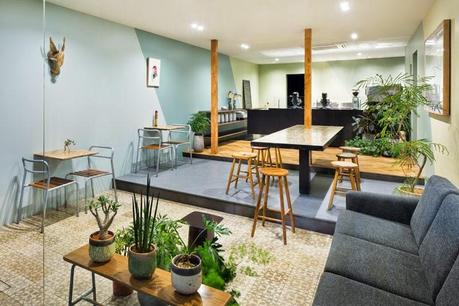 Diseño interior en una peculiar heladería de Japón.