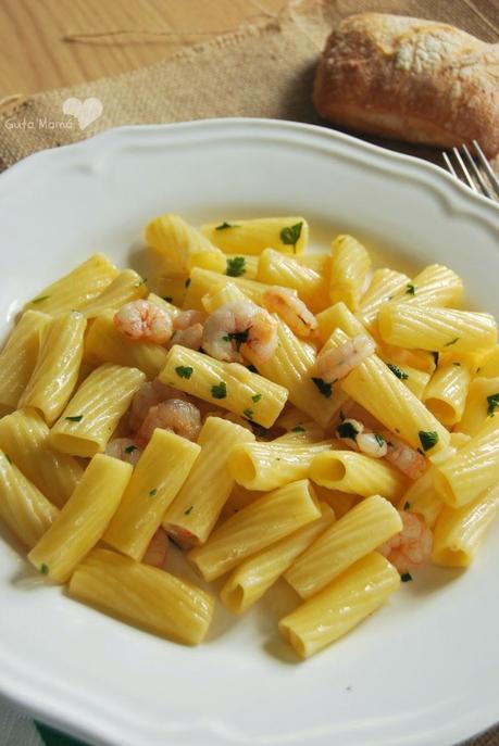 Macarrones con gambas Macarrones con gambas