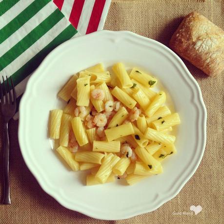 Macarrones con gambas Macarrones con gambas