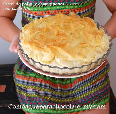 PASTEL DE  POLLO Y  CHAMPIÑONES CON PASTA FILO.