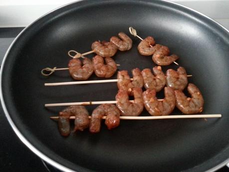 BROCHETAS DE LANGOSTINOS AL AJILLO