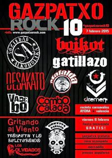 Gazpatxo Rock 2015: Soziedad Alkoholika, Boikot, Gatillazo, Desakato, Dremen...