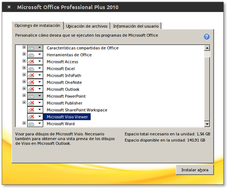 MICROSOFT OFFICE 2010 EN UBUNTU