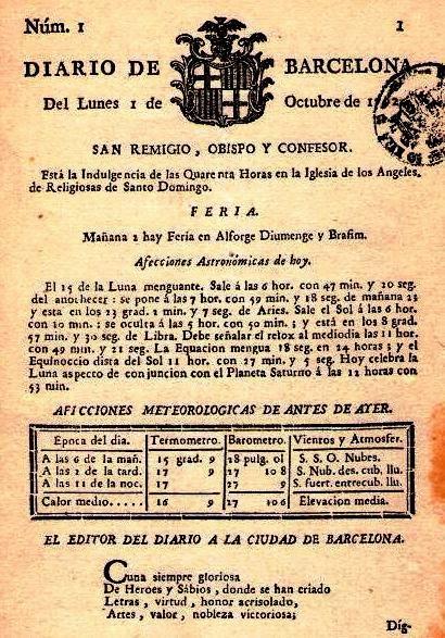 EL DIARIO DE BARCELONA: 222 AÑOS Y UN DÍA