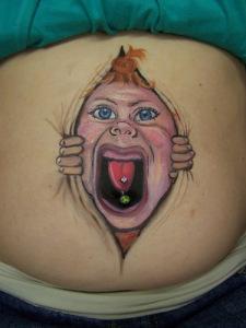 Disfraces halloween embarazadas belly painting