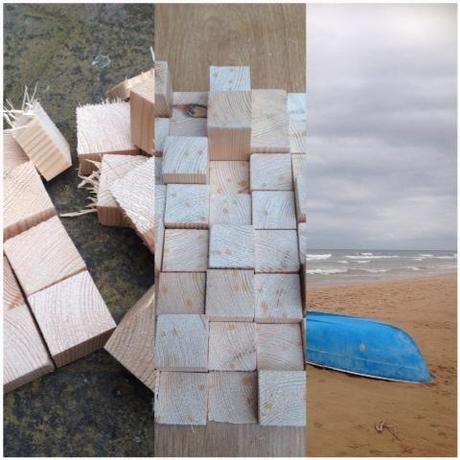 Cuadro con bloques de madera