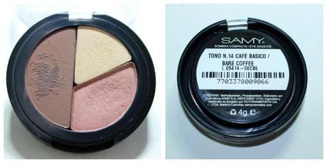 Trio Mineral eyeshadow Samy Cosmetics, tono #14 Café Básico (Color Rosa)