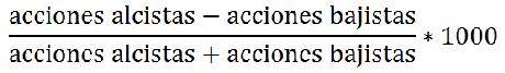 Trading de muy largo plazo con la linea alcistas-bajistas (I) formula