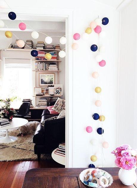 Inspiración Deco + Video Tutorial (DIY Guirnalda de Luces con Bolas de Colores)
