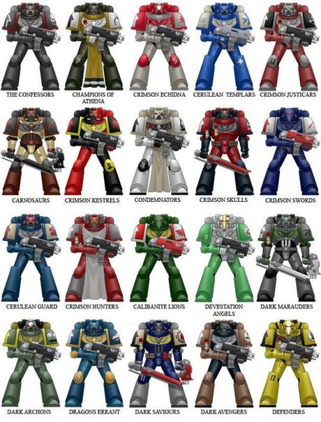 Space Marine Chapters - The Confessors to Defenders.