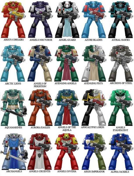 Space Marine Chapters - Argus Corsairs to Alpha Jackels.
