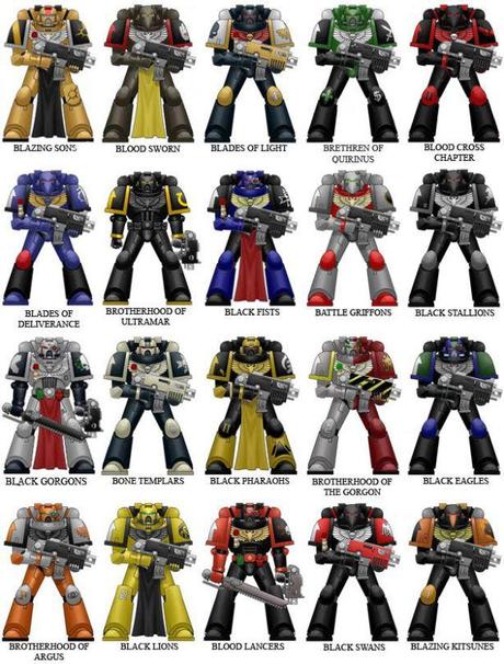 Space Marine Chapters - Blazing Sons to Blazing Kitsunes.