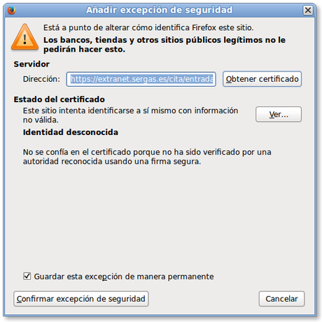 Obtener certificados en Firefox