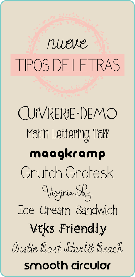 Freebies - Nueve Tipos de Letras