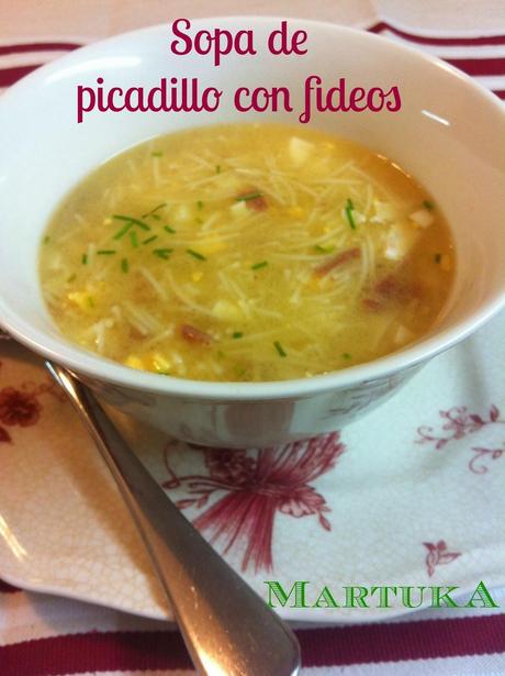 Sopa De Picadillo Con Fideos