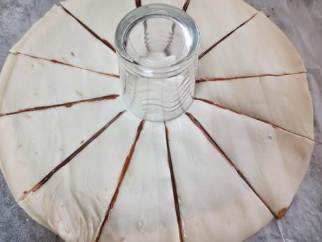 Estrella de hojaldre dos nutellas