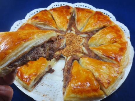 Estrella de hojaldre dos nutellas