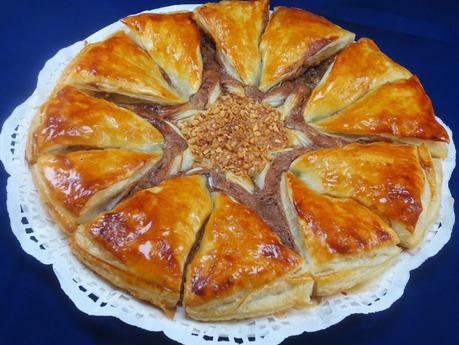 Estrella de hojaldre dos nutellas