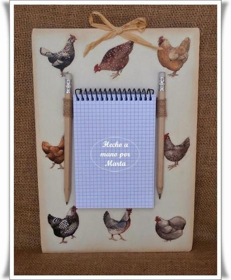 TABLA PARA NOTAS CON DECOUPAGE