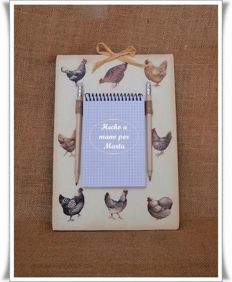 TABLA PARA NOTAS CON DECOUPAGE