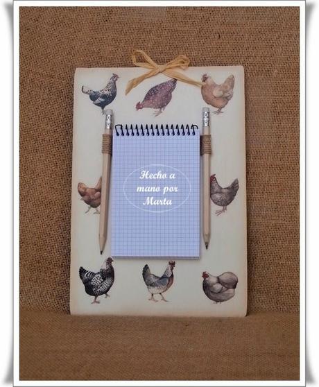 TABLA PARA NOTAS CON DECOUPAGE