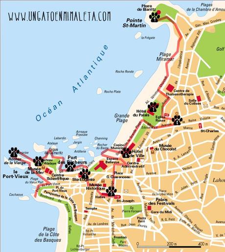 mapa ruta biarritz