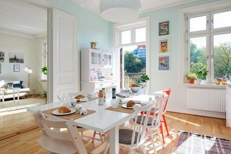 Decoración en blanco con toques neón y pastel pisos nórdicos decoración estilo femenino nórdico decoración muebles ikea Decoración en blanco con toques neón y pastel decoración de cocinas comedor pastel cocinas nórdicas cocinas blancas modernas blog decoración de interiores