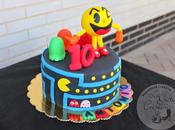 Tarta fondant pacman para antonio