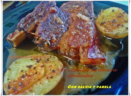 Costillas de ternera glaseadas con salvia y panela (olla rápida).