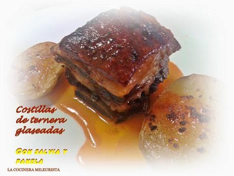 Costillas de ternera glaseadas con salvia y panela (olla rápida).