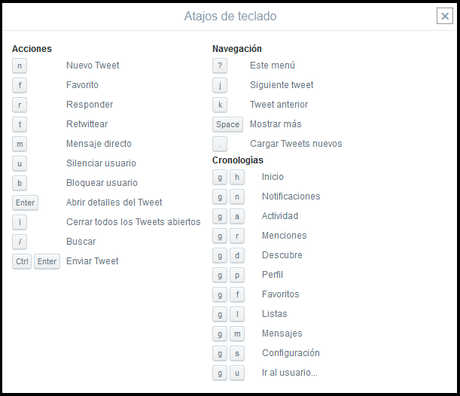 lista de atajos de twitter Los atajos de teclado en Twitter, Google + y Facebook para moverte más rápido