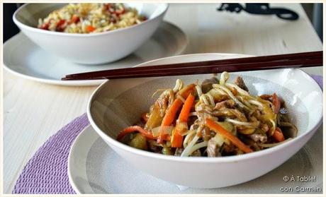 Wok de Ternera y Berenjena con Arroz Jazmín