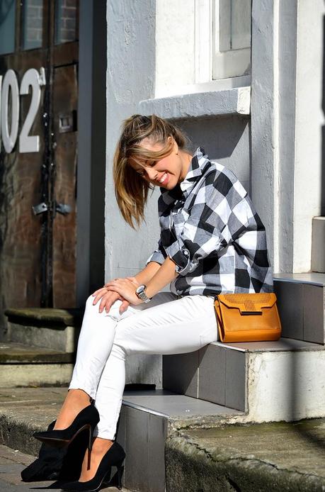 Black and white plaid shirt