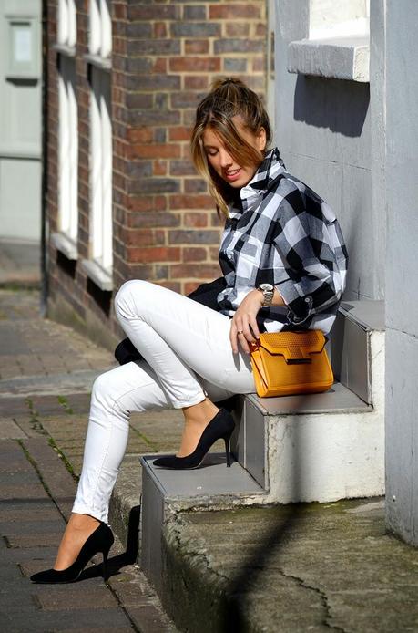 Black and white plaid shirt