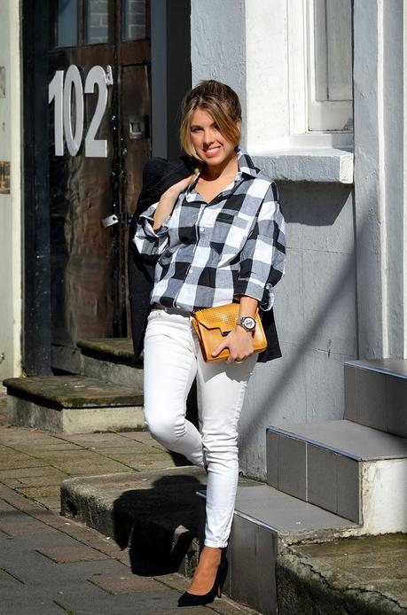 Black and white plaid shirt