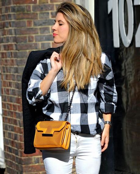 Black and white plaid shirt