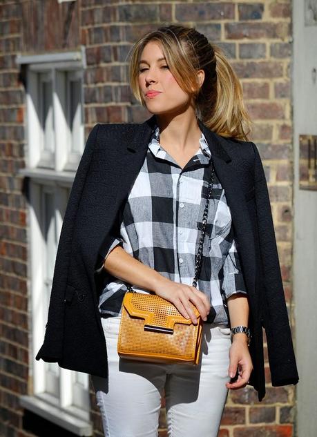 Black and white plaid shirt