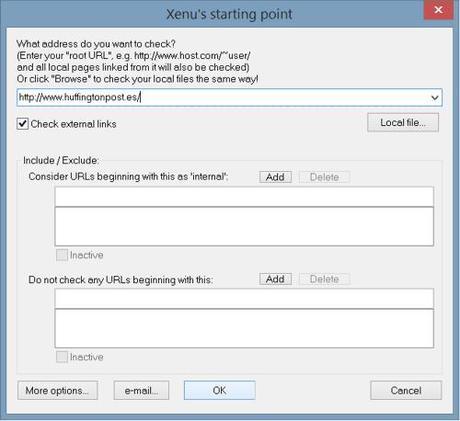 Escanear URL en Xenu