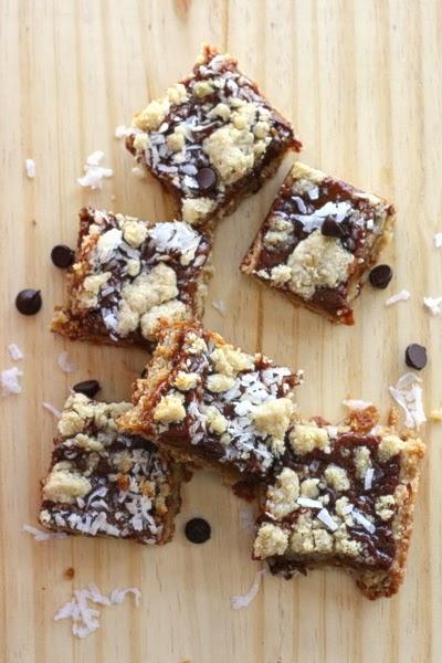 Cuadritos de dulce de leche, coco y chocolate