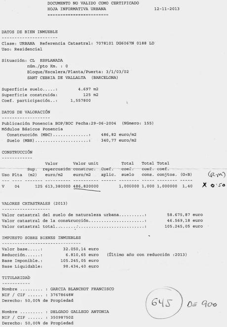 LA OFICINA DEL CATASTRO recibe quejas en Sant Cebriá de Vallalta, España