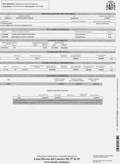 LA OFICINA DEL CATASTRO recibe quejas en Sant Cebriá de Vallalta, España