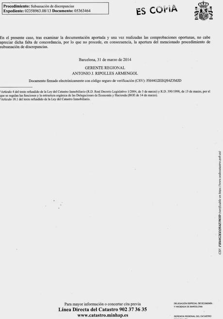 LA OFICINA DEL CATASTRO recibe quejas en Sant Cebriá de Vallalta, España