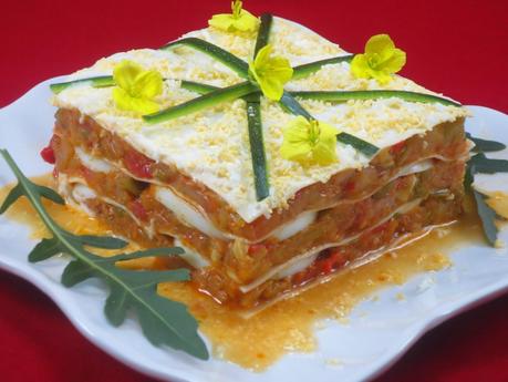 Lasaña de pisto, atún y huevo (Sin horno) Ana Sevilla con Thermomix