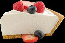 rebanada de pay de queso limón y bayas