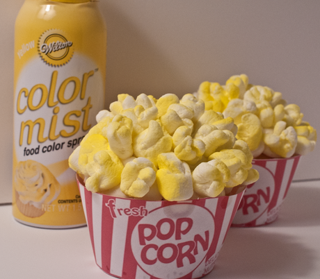 receta de cupcakes decorados como palomitas de maíz