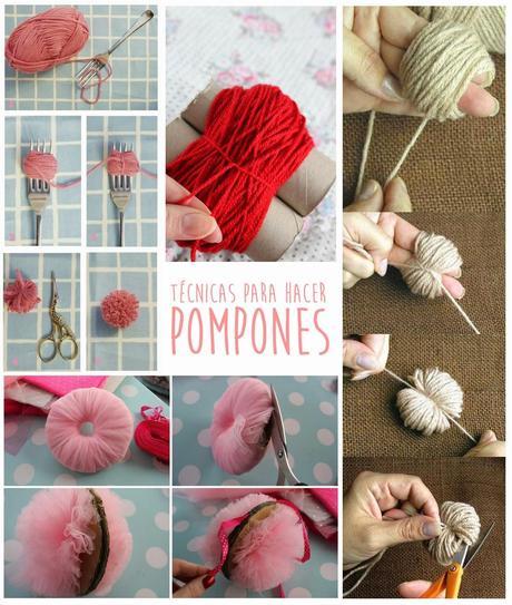 Como hacer muñecos con pompones de lana - Técnicas para hacer pompones - Manualidad