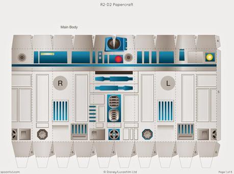 Descargable imprimible de R2-D2 de la saga de Star Wars para maqueta 3d-2