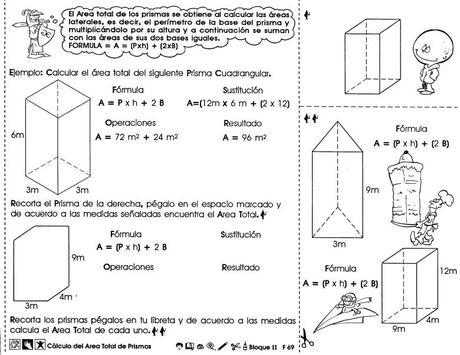Cálculo del area total de prismas 6to grado - Paperblog